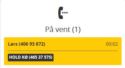 Samtaler som er satt over til en i kontaktlisten i sentralbordet, hvor vedkommende er opptatt i en annen telefon.