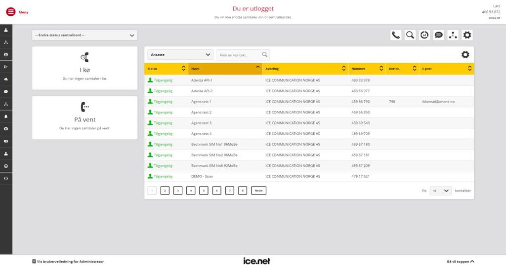 INNLEDNING Mobil Bedrift Sentralbord for web gir bedriftens sentralbordbetjenter tilgang til et avansert verktøy for samtalehåndtering