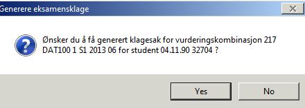 Forskjellen er at utgangspunktet er en klagesak, og at det allerede ligger et resultat i vurderingsprotokollen som kanskje må oppdateres etter at klagesaken er ferdig behandlet.