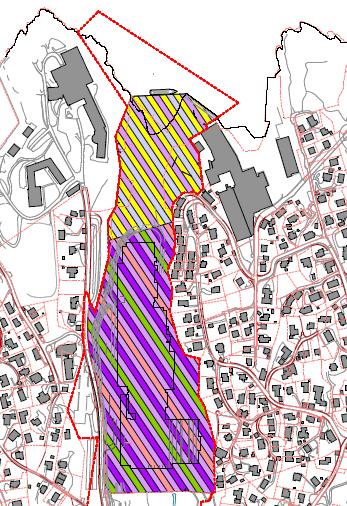 For begge alternativ vil fordelingen av formål som utredes være som følger: Hovedformål Underformål % Kontor 26 Bolig 12 Forretning 3 Offentlig og privat tjenesteyting Undervisning,