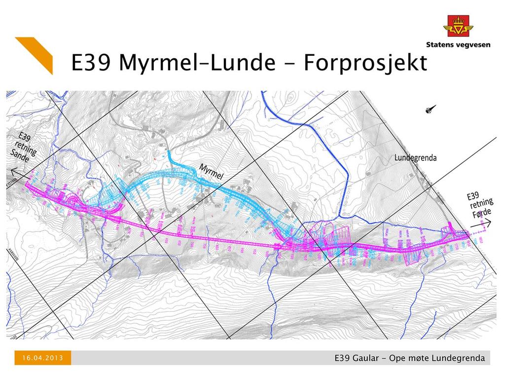 Men vi starta planarbeid, avklarte med Gaular kommune at forprosjekt skulle utarbeidast før formell oppstart av planarbeidet 3 alternativ Tunnel (var litt diskusjon om tunnel var i tråd med