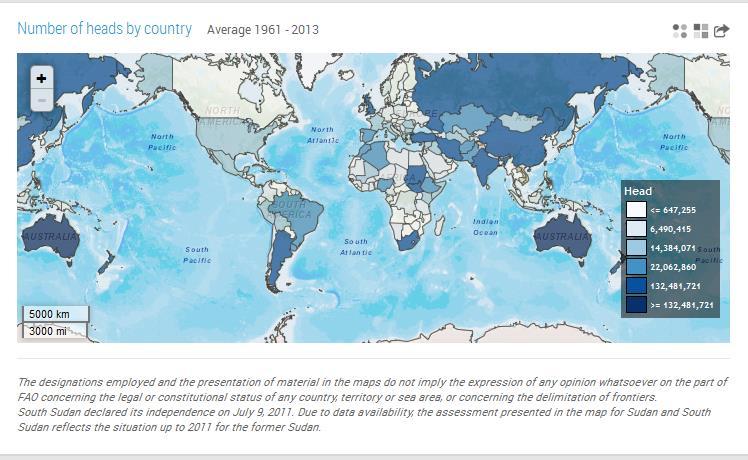 Number of live sheep; average from 1961-2013 http://faos