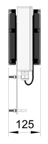 Euroskilt LED lampe type SR1 Leveres med U-bøyler for 20-28mm kamjern.