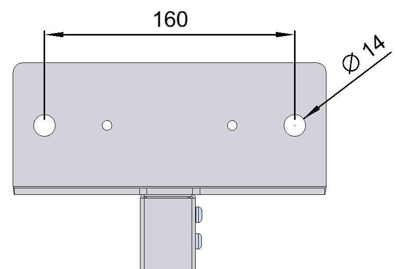 Festes i skiltet med 8mm T-hode bolter i skruespor Med 10,5mm hull for 8mm bolter og 15mm