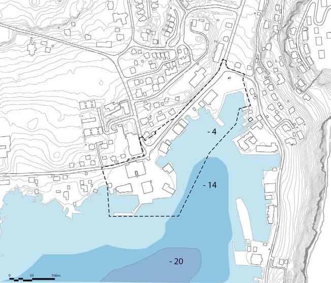 I dag preges ikke området rundt Vikevåg spesielt av støy. 2.3.1 Dybder for havbunnen i vågen.