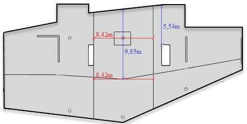 DEL III: RESULTAT 20 Momenter fra ekvivalent rammeanalyse og FEM-analyse I Abaqus har momentene benevningen knm/m. I Focus Konstruksjon gis momentene i senter av hver stripe med benevningen knm.