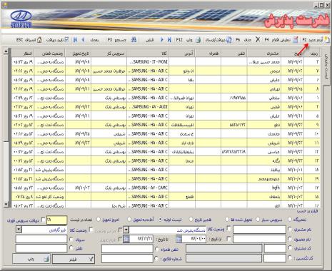 ارتباط هر بخش را باسایر بخش های خدمات را مطابق نمودار فوق دنبال خواهیم کرد: مرحله : 1 پذیرش بخش مربوطه: خدمات پس از فروش -< لیست سرویس ها-< پذیرش تمامی محصوالت با انتخاب این آیتم ها