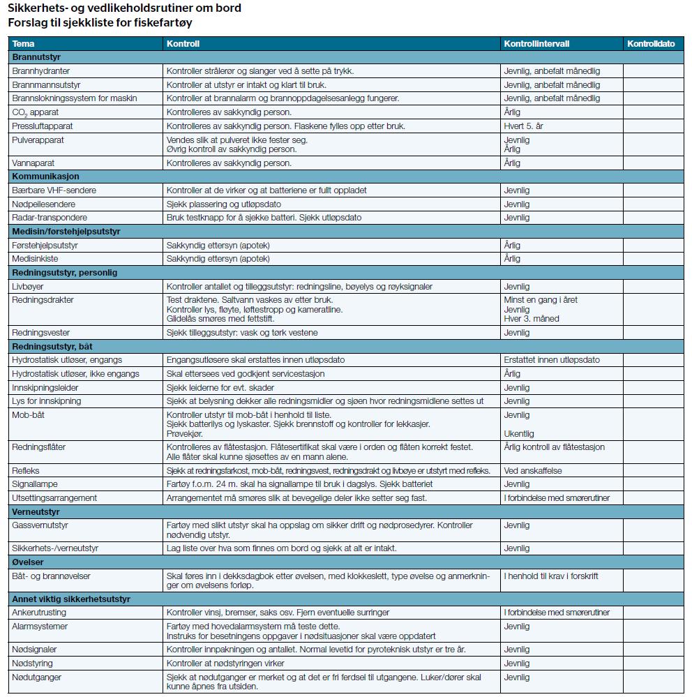 9 Vedlikehold og kritisk utstyr Rederiet skal utvikle, følge opp og dokumentere et vedlikeholdssystem som er tilpasset driftsformen til
