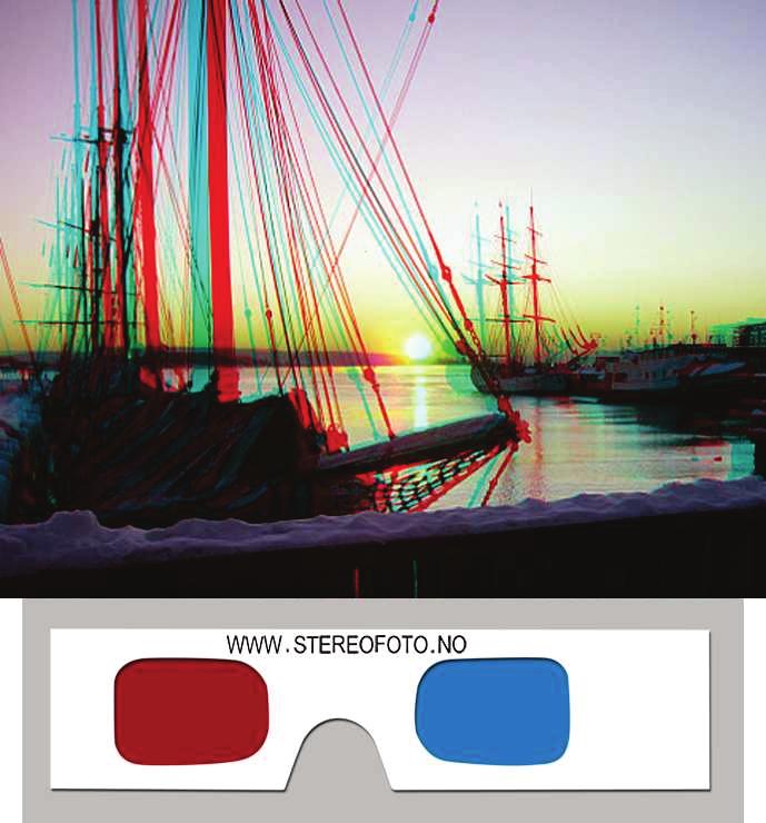 Figur 9.18: Stereoskopiske bilder kan lages ved å legge to fargekodete bilder oppå hverandre.