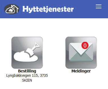 3 Bestill brøyting Etter innlogging blir du sendt til hovedsiden, der du kan bestille tjenester fra din leverandør og lese/sende meldinger i