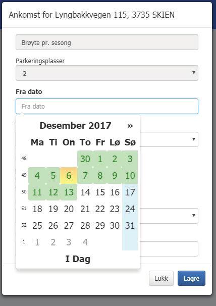 4 2. Velg Fra dato i en kalender som kommer opp ved å klikke i feltet.