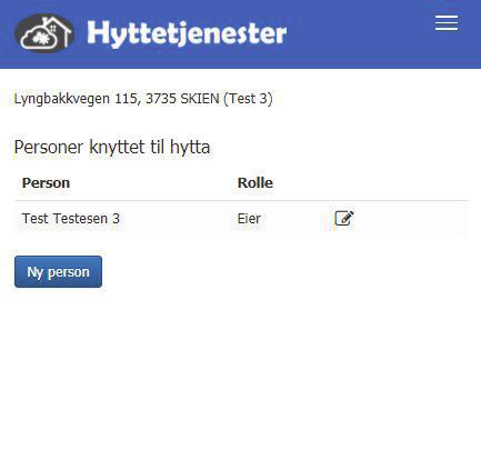 7 Brukere Noen hytter har flere brukere og det er åpnet for at hytteeieren kan åpne for at flere personer skal kunne bestille ankomst. I menyen finner du et valg for Brukere.