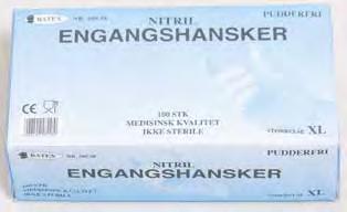 XL) 27602531 (= 585.98) 585.95 585.96 585.97 585.98 Nitril Pudderfri Displayesker med 100 stk. Kartonger med 10 x 100 stk. Nr. 585.55 Engangshanske Nitril, pudderfri, S Nr. 585.56 Engangshanske Nitril, pudderfri, M Nr.