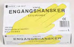 engangshansker Vinyl Lettpudret Displayesker med 100 stk.kartonger med 10 x 100 stk. Nr. 585.85 Engangshanske Vinyl, pudret, S Nr. 585.86 Engangshanske Vinyl, pudret, M Nr. 585.87 Engangshanske Vinyl, pudret, L Nr.