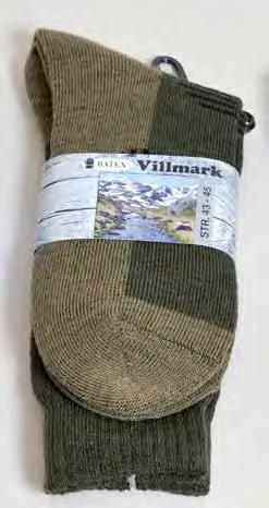 sokker Sokker Villmark i 25% ull og 75% polyester. Nr. 980.15 Sokk Villmark, størrelse 37-39 Nr. 980.16 Sokk Villmark, størrelse 40-42 Nr. 980.17 Sokk Villmark, størrelse 43-45 Nr. 980.18 Sokk Villmark, størrelse 46-48 7048290980155 (Str.