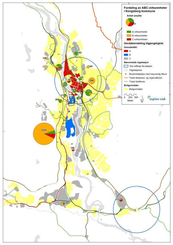 Kartlegging av tilgjengelighetsprofil for næringsområder i Buskerudbyen 21 Figur 11.