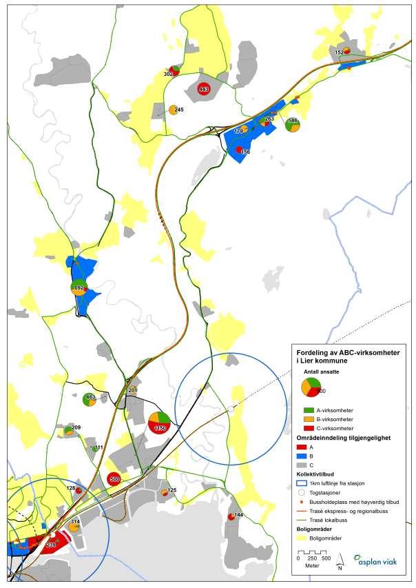 Kartlegging av tilgjengelighetsprofil for næringsområder i Buskerudbyen 24 Figur 13.