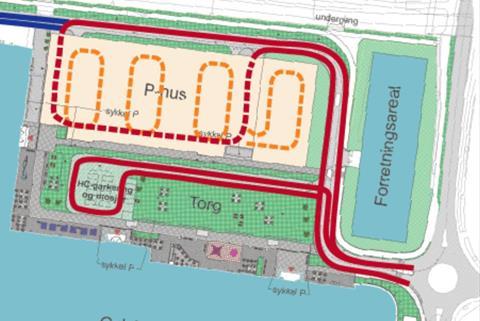 underganger under jernbanen Opparbeidelse av totalt 580 parkeringsplasser for sykkel Mulighet til mindre utvidelse med kontor langs Baker Thoens Allé