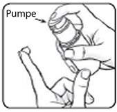Når du skal lukke pumpen, setter du hetten på pumpen igjen. Trykk ned og vri hetten mot høyre (med klokken) til den stopper. Pumpen er nå barnesikret igjen.