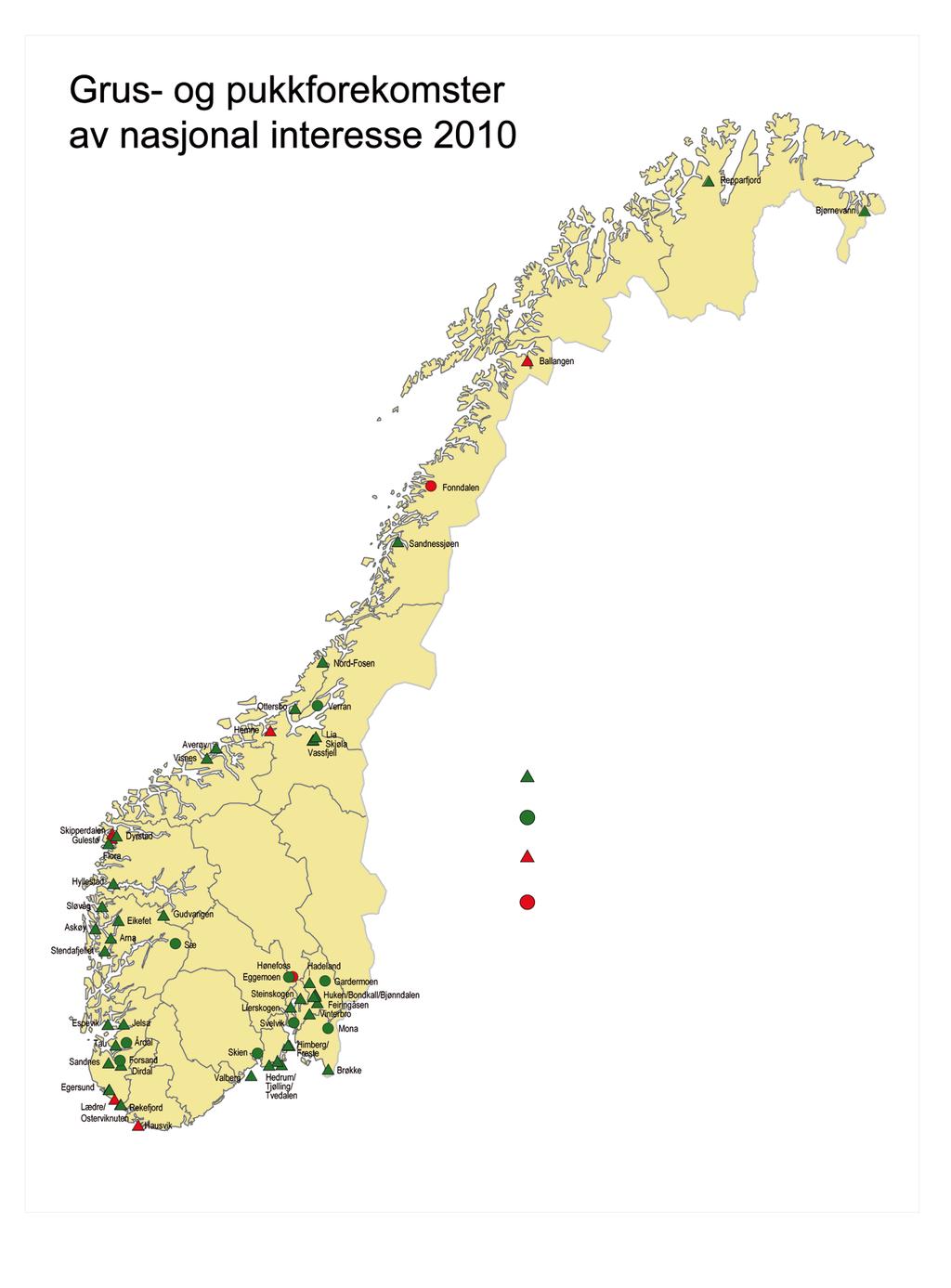 GRUS- OG PUKKFOREKOMSTER AV NASJONAL INTERESSE 2010 MALMFOREKOMSTER AV NASJONAL INTERESSE 2010 Pukk, i