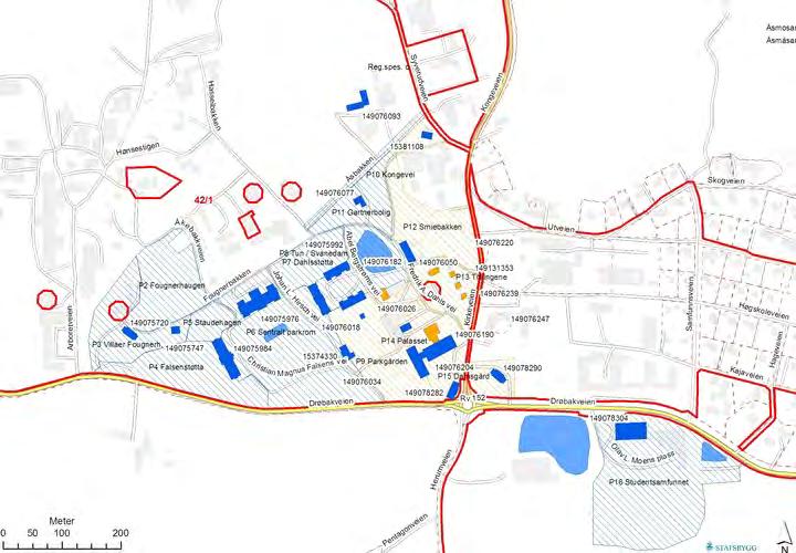 Norges Landbrukshøyskole Universitet Verneklasse 1, fredning Totalt antall bygg: 134 Det