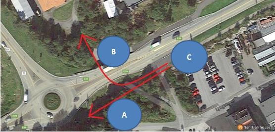 Knarvik sentrum Tellingen ble gjennomført den 3.5.7 på morgenen mellom 7: og 8:55 og på ettermiddagen mellom 5: og 7:. Figur 3-7: Figur som viser tellested.