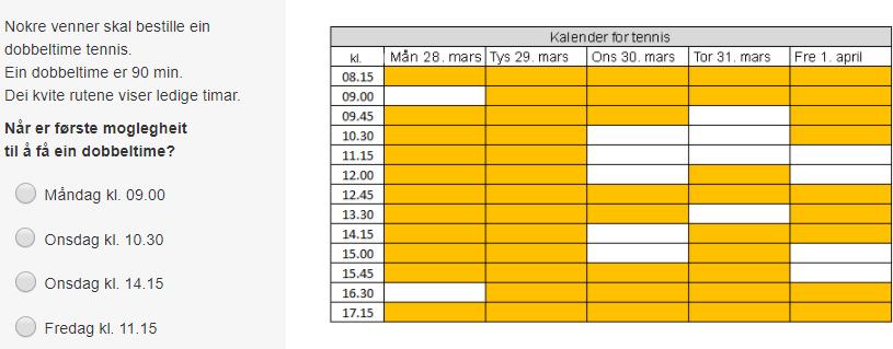 Til læraren Kalenderen er ein tabell som finst i ulike variantar, og som kan vere utfordrande å tolke for mange elevar.