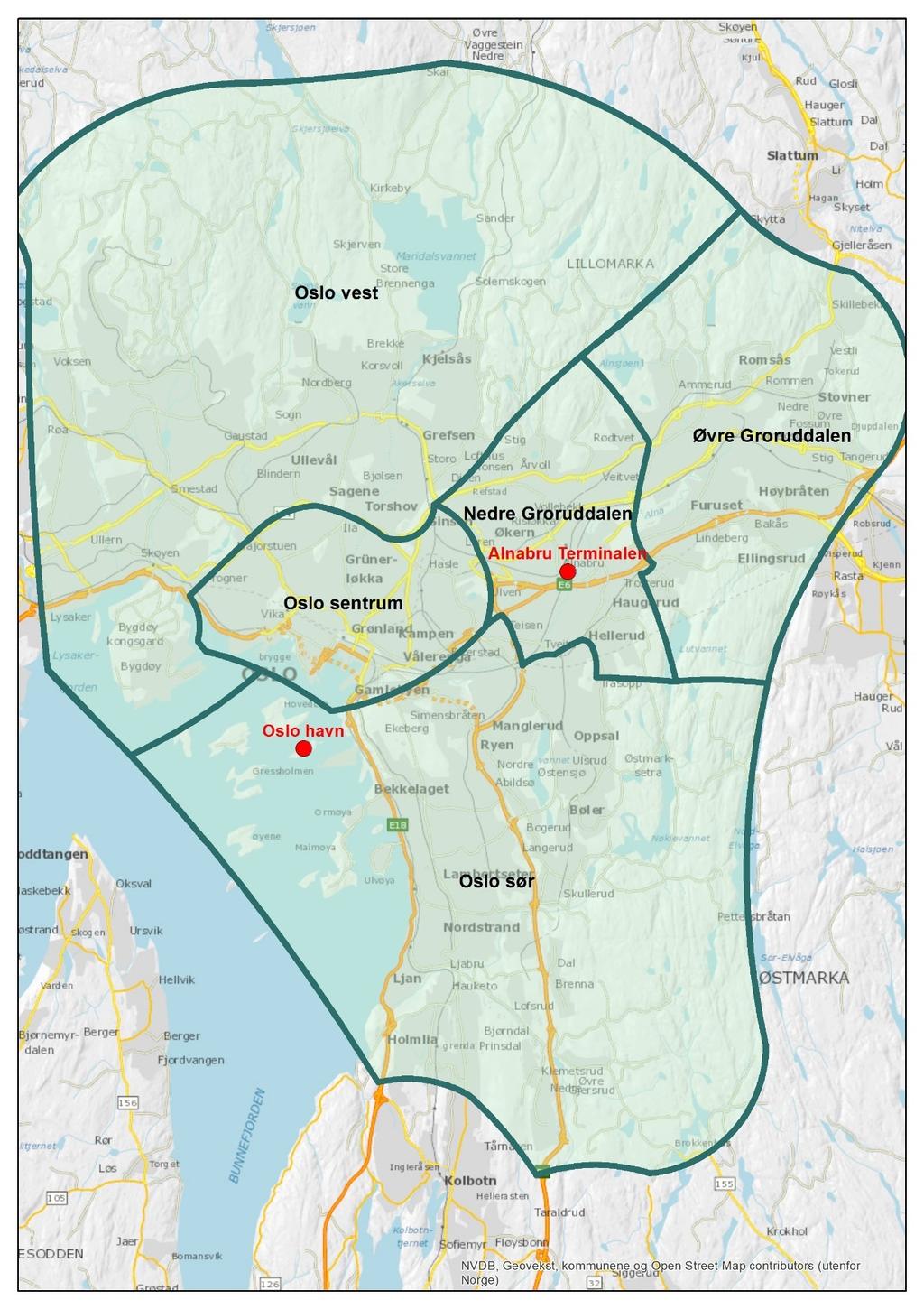 Vedlegg 4: Kart som viser soneinndeling av Oslo