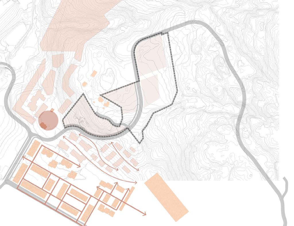 Vinterparken Gårdstun Sentrumskvartalene Skole Nedre flate har en kombinasjon av kvartalsstruktur i nedre del og