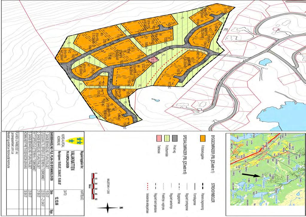 Storstøllie og Lomtjednhaugen Plankart og prisliste - Veg, strøm, vann og kloakk til tomtegrense Storstøllie Tomt Areal nr.