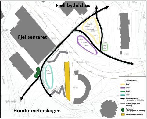 konseptvalgsstudie hvor man så på ulike mulige løsninger for idrett/ allmenning/ utomhusområder og kobling mellom sentrum og skole.