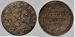 Numisma Schou 10-417- 1 skilling 1675 kv.