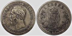 1-, NM32-652- 1 krone 1879 kv.