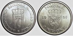 NM34-731- 1 krone 1951 kv.