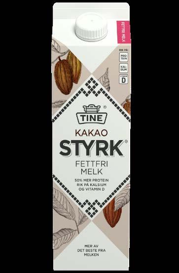 Styrk melk Magre meieriprodukter uten eller med lite tilsatt sukker, og et høyt innhold av melkens viktige næringsstoffer: 50 % mer protein og rik på kalsium og vitamin D.