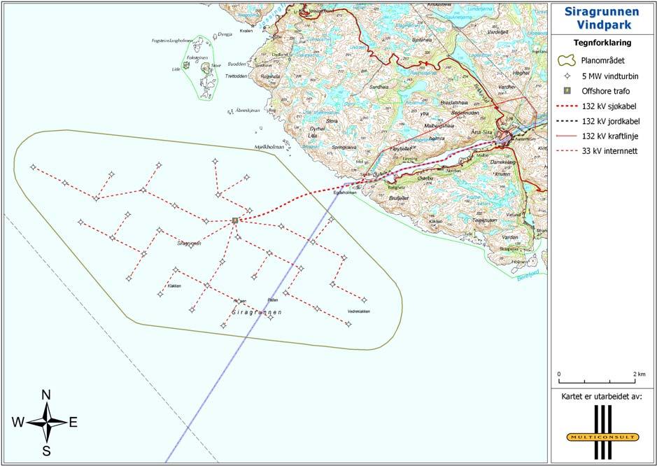 1 UTBYGGINGSPLANENE 1.1 Lokalisering Den planlagte vindparken er lokalisert offshore utenfor Åna-Sira og Jøssingfjorden på grensa mellom kommunene Sokndal (Rogaland) og Flekkfjord (Vest-Agder).