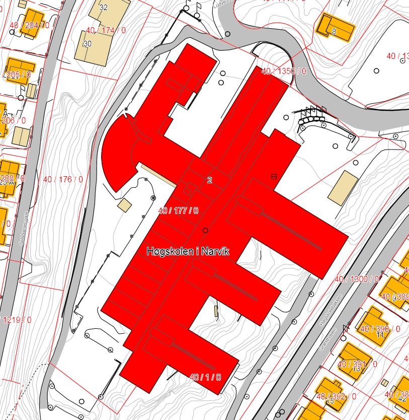 Involverte Navn Firma Rolle Liv Hilde Alm Sweco Norge AS Oppdragsleder hos Sweco 1.3 Kart over eiendommen Figur 1: Kart over eiendommen. Kartkilde: Narvik kommune 1.