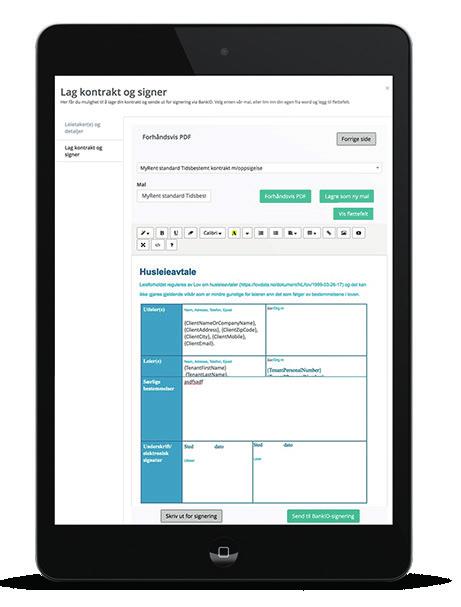 Lag kontrakts PDF for signering: I dette steget kan du velge mellom å generere en kontrakt eller laste opp en kontrakt du har fra før.