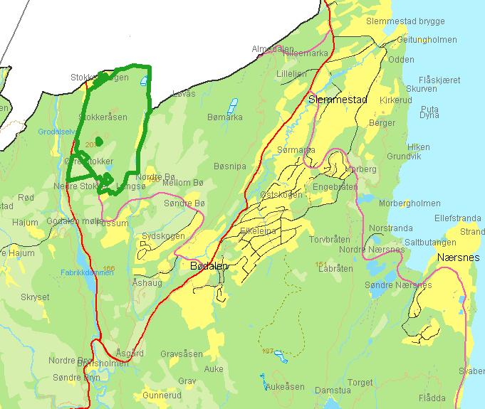 Stokkeråsen Areal: 400-500 da til boliger (brutto 692 da) Muligheter