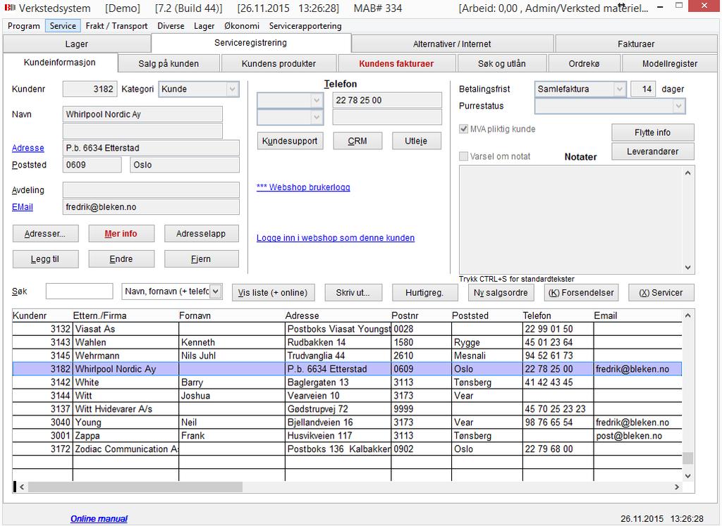 MAB Verkstedsystem Copyright