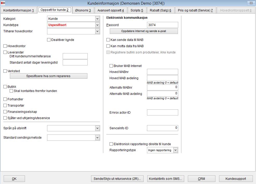 Feltforklaring: Kunderegister Mer info Oppsett for kunde 11 9 5 6 13 14 1 2 3 4 21 15 16 12 7 8 10 22 23 24 25 26 27 28 29 20 19 17 18 30 31 Oppsett for kunde: Herfra kan man spesifisere hvorvidt