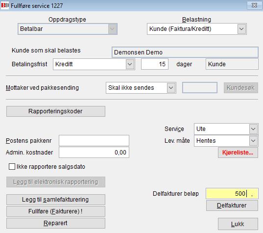 Denne informasjonen vises i kunderegisteret, eller når man står inne på