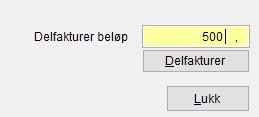 Delfakturere service Det er også mulig å delfakturere en service. F.eks.