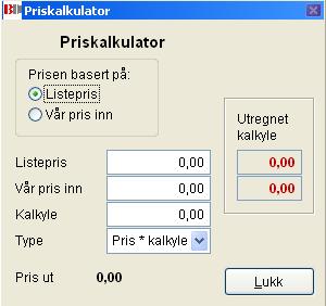 dersom man trykker på markert knapp. Priser/priskalkulator.