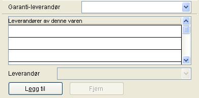 OBS, det er ikke selve «strekene», men EANtallene som ligger bak strekkoden som blir kopiert. Velg fra listen hvilken leverandør som skal belastes for garantireparasjoner på denne varen.