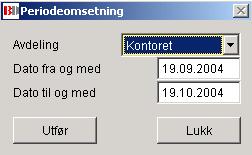 Velg hvilken kontoutskrift listen skal inneholde. De vanligste man vil sjekke her er nok kasse, kort eller bank. Men man må altså vite nummeret til disse. 6. Dato listen skal gjelde Fra og med 7.