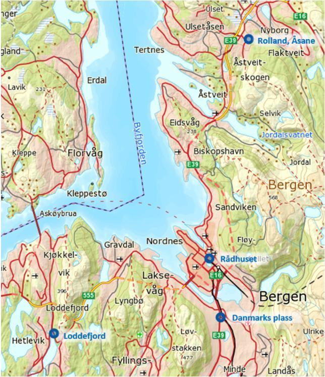Luftkvaliteten i Bergen 2002-2016 Faste målestasjoner: Rådhuset (Klosteret fra 2017)