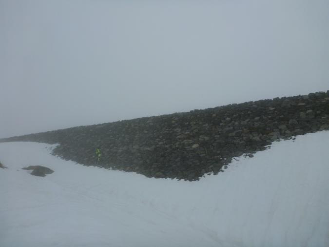 Skjerjevatnet hoveddam Mye snø gjør data ved damfot og vederlag utilgjengelig.