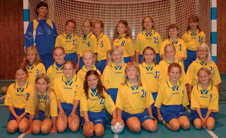 J 9 For terminlister og resultater/tabeller se www.skihandball.no Bak fra venstre: Lisbeth (Trener), Marthe, Karoline, Maren, Ida, Anna-Maria, Karine og Hanna. Midten fra venstre: Amalie, Camilla A.