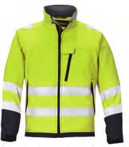 SKALLJAKKE GUL XXXL 16836600009 7332515100962 L HIGH VIS SOFTSHELL JAKKE - GUL/MGRÅ - SNICKERS WORKWEAR 1213 KL3 Lysende i mørket.